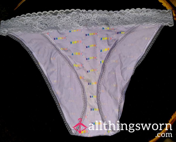 Large Savage X Fenty Lavendar & Rainbow Print Panties