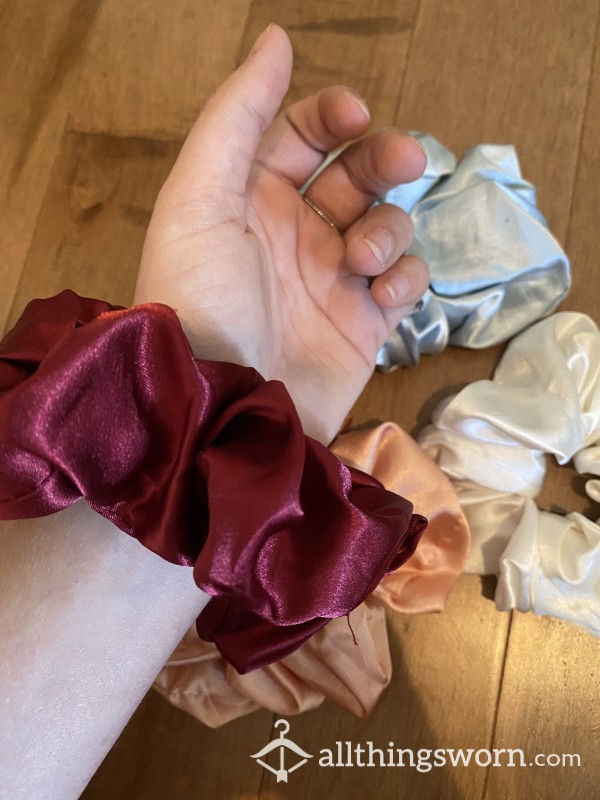 Large Silk Hair Scrunchies 🤍💙❤️🧡