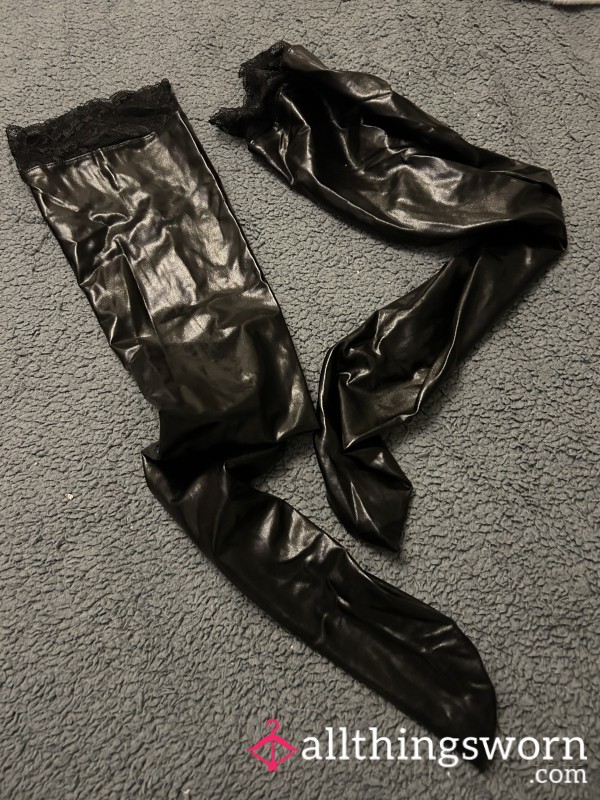 Latex/Leather Look Stockings/ Socks