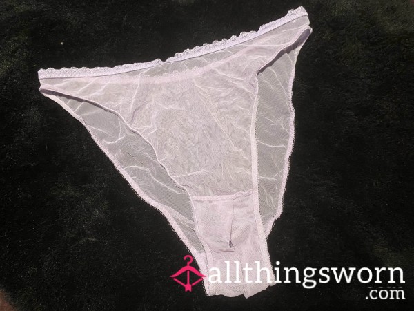 Lavender Mesh Crotchless Panties