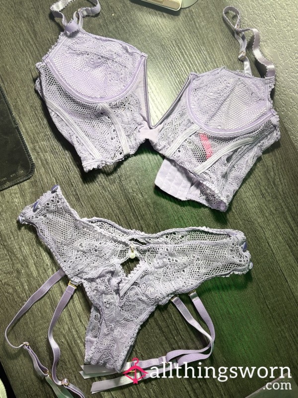 Lavender See Through Lingerie Set