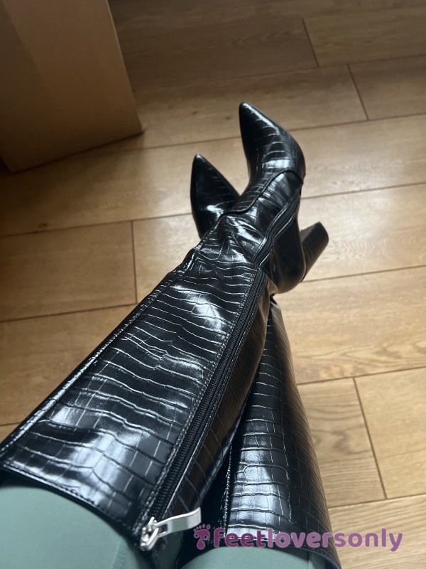 Leather Knee High Boots