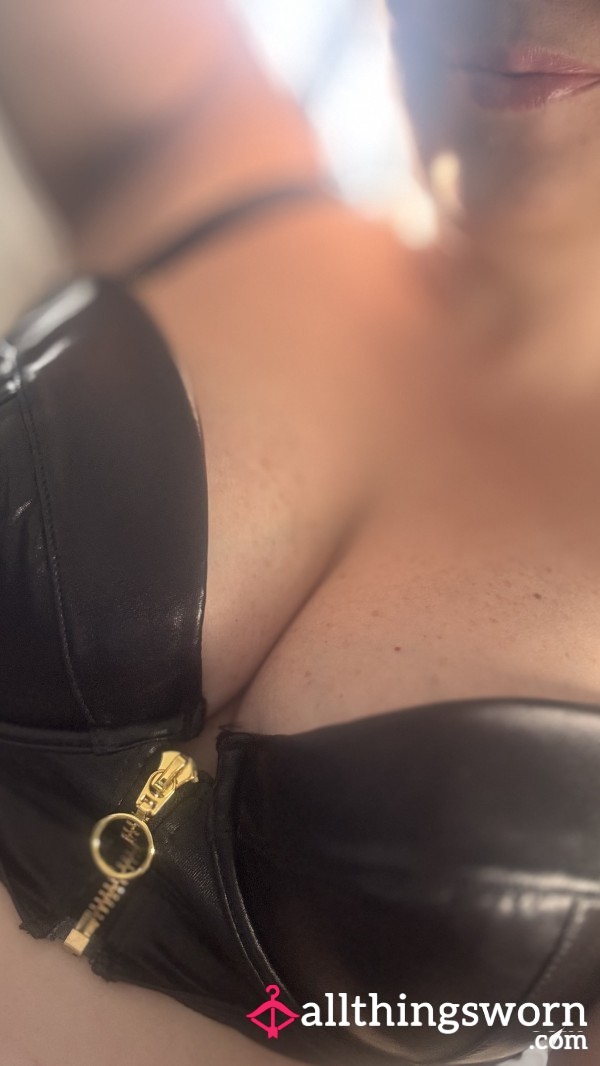 Leather Look Bra XL  With Zip . Comes With Drive Folder Access