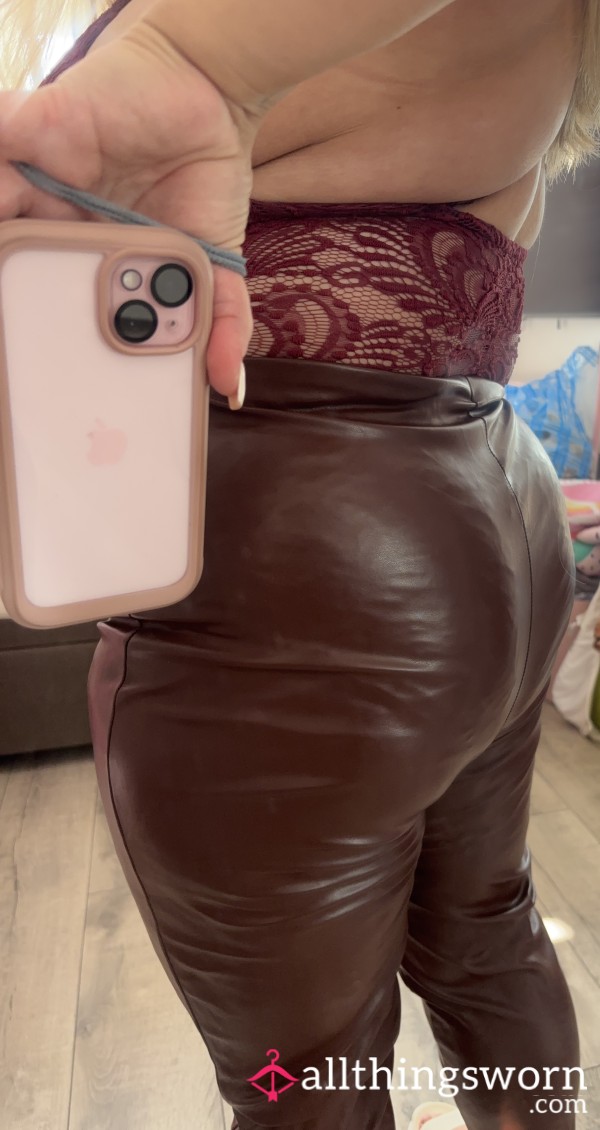 Leather Look Leggings. Plus Size. Price Includes Postage In The Uk