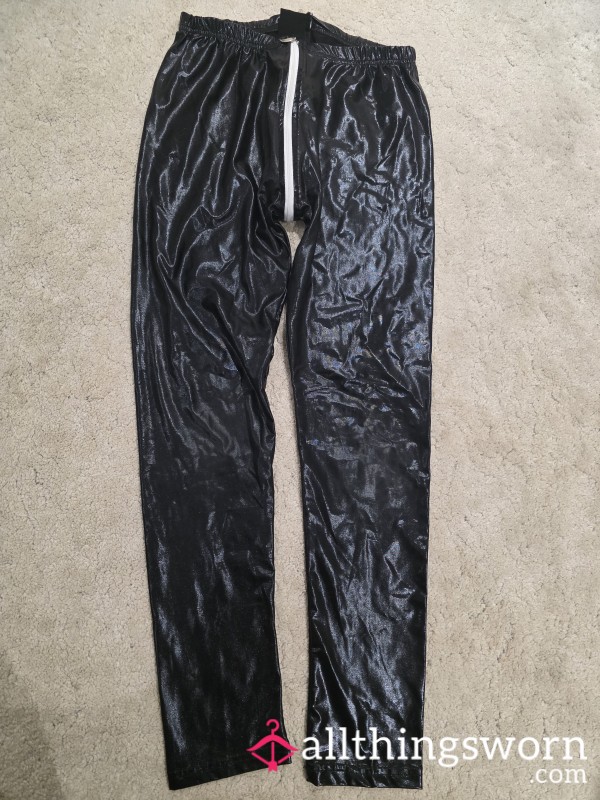 Leather Look Leggings With Zipper