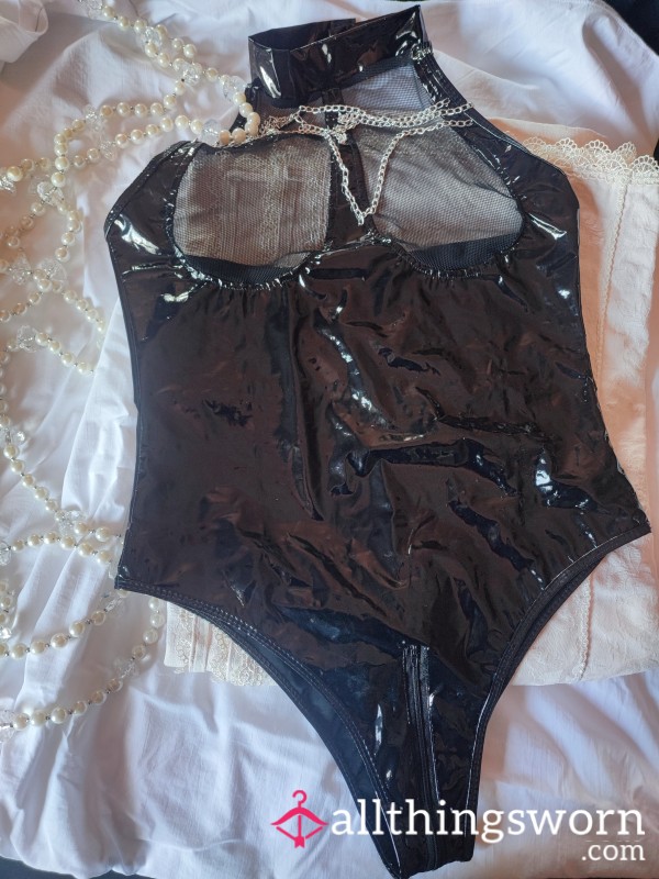 Faux Leather Lingerie Bodysuit