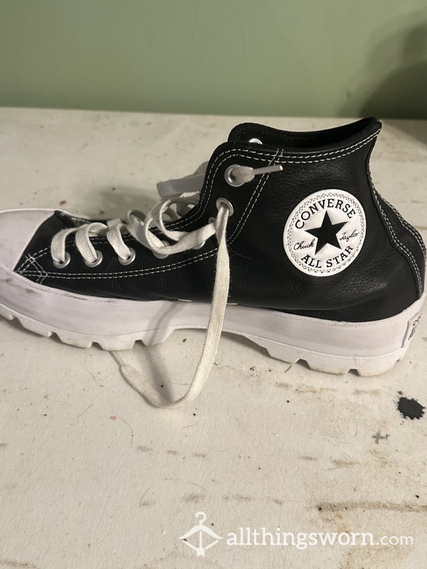 LEATHER PLATFORM CONVERSE SIZE US 10.5