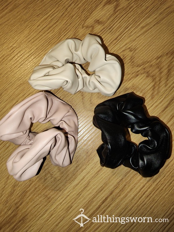 Leather Scrunchies