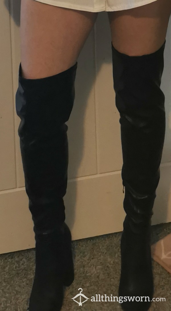 Leather Thigh High Boots