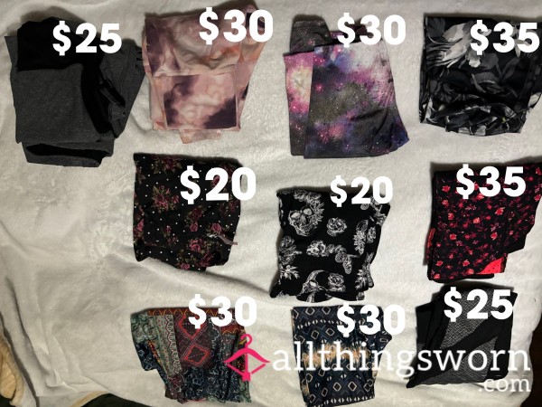 Leggings! Sizes Extra Small To Medium! All Worn For Years