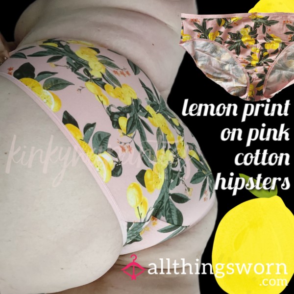 Lemon Print On Pink Cotton - Includes 48-hour Wear & U.S. Shipping