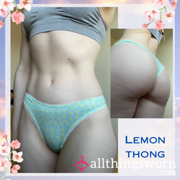 Lemon Thong 🍋 Size Small ▪️1 Day Wear - £20. Longer Wears And International Shipping Available 🌎