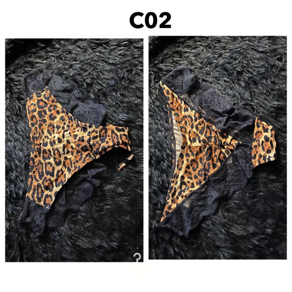 Leopard And Lace Cheeky Panties C02