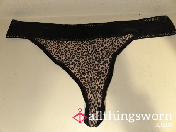 Leopard And Lace Thong