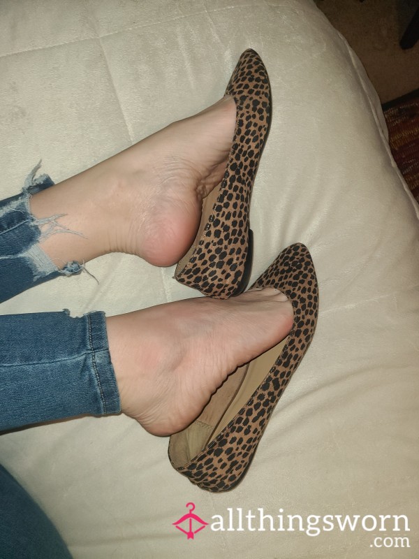 Leopard Flats Sz 9 Shoes Filled With Feet Sweat