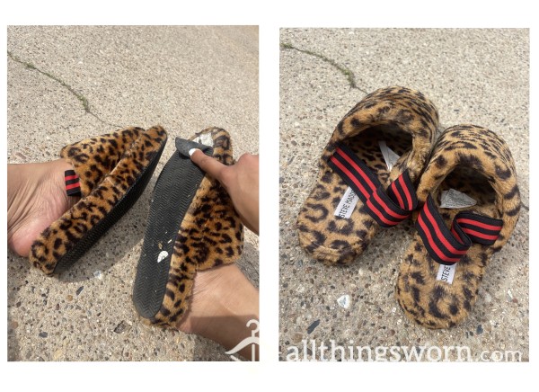 Leopard Fur Slippers