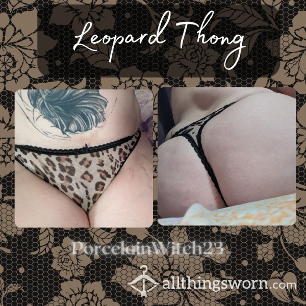 Leopard Mesh Thong