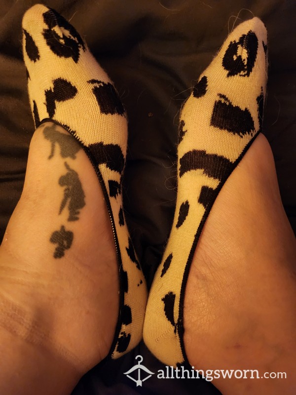 💋 Leopard No Show Socks -- 1 Week Wear 💋