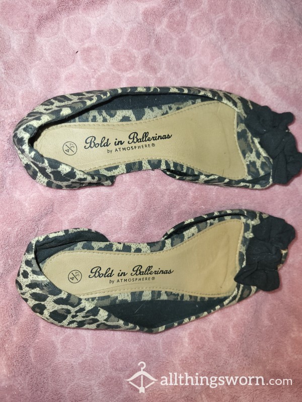 Leopard Open Toe Flats