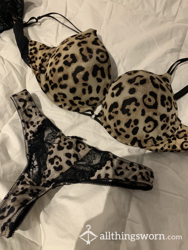 Leopard Print Bra And Panty Set