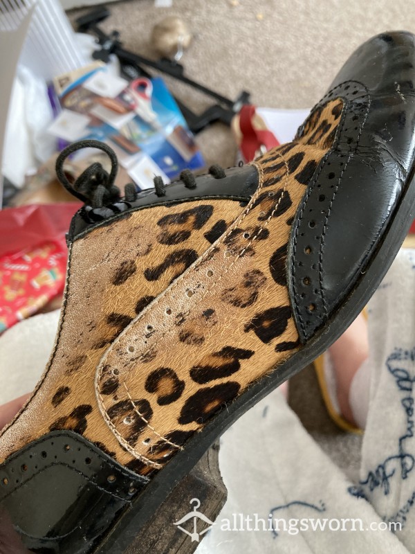 Leopard Print Brogues Size 5