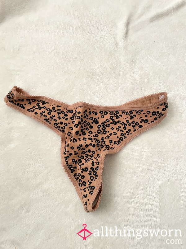 Leopard Print Cotton Thong