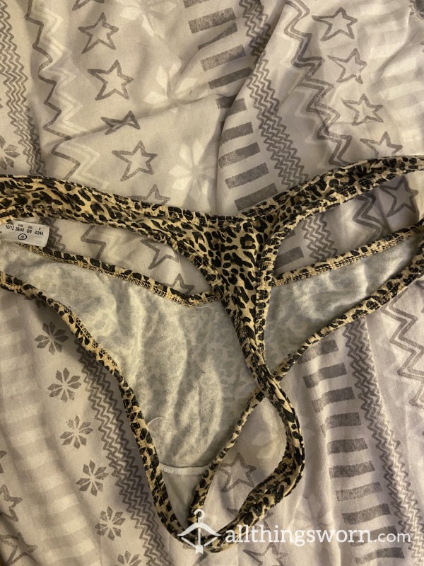 Leopard Print Cotton Thong