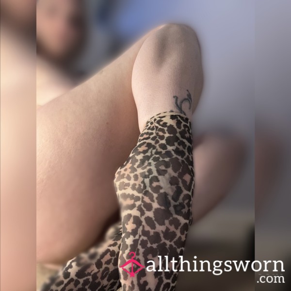 Leopard Print Nylon Socks 🐆🖤🐆 Worn For A Whole Week 🖤