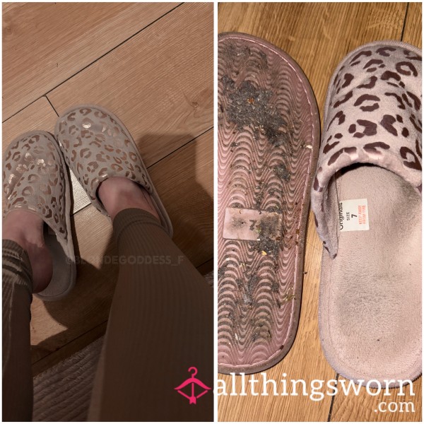 Leopard Print Pink Slippers