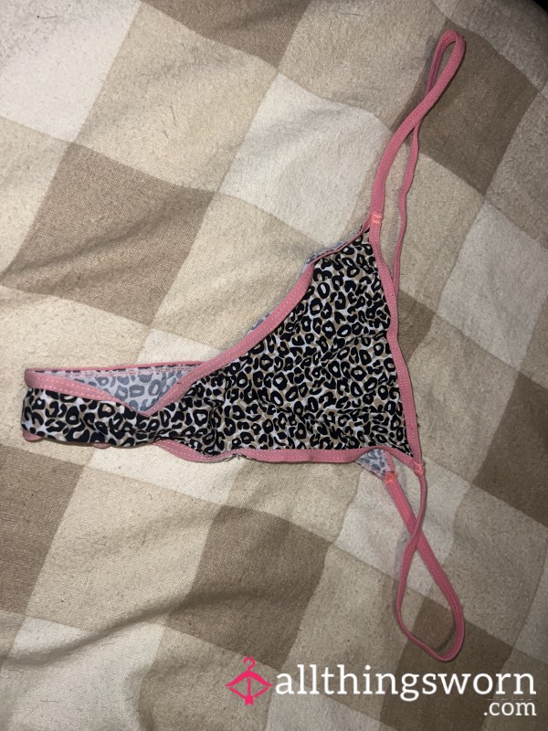 Leopard Print Pink Thongs