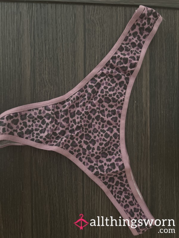 Leopard Print Purple Well-worn Thong