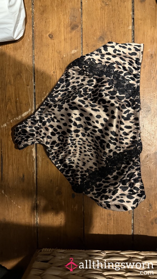 Leopard Print Satin Thong XXL