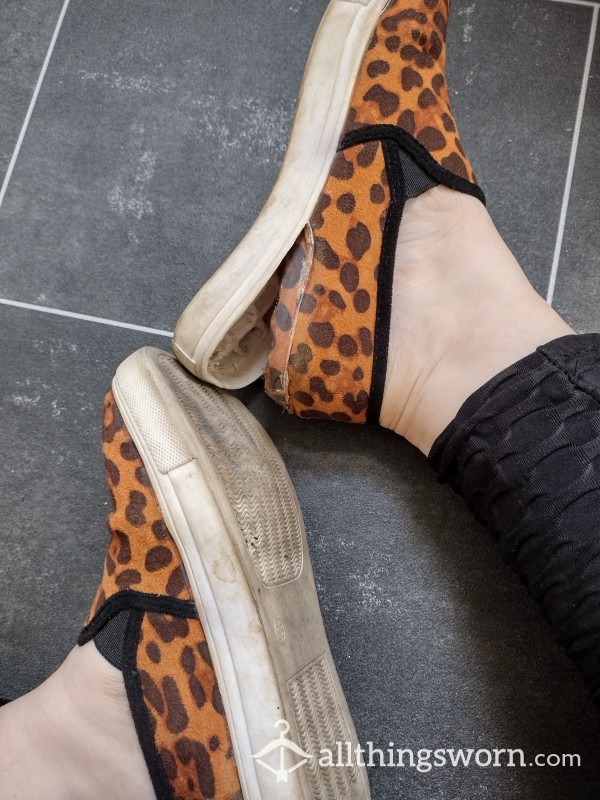 Leopard Print Slip On Trainers