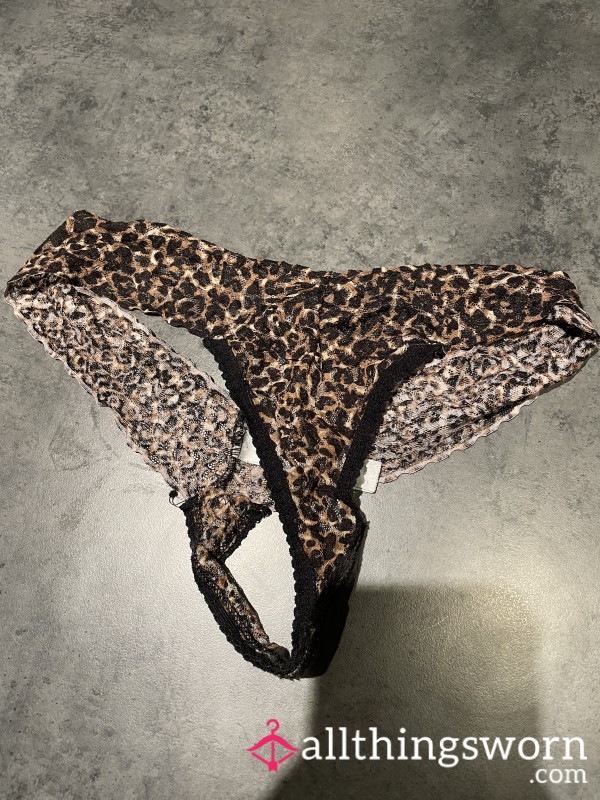 Leopard Print Thong