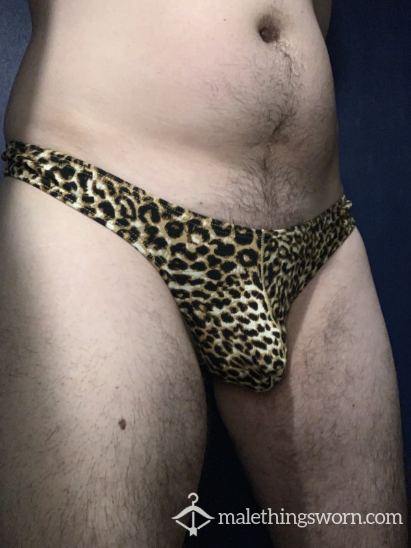 Leopard Print Thong