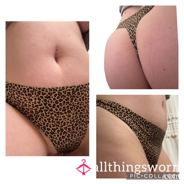 Leopard Thong Wearing While Cleaning House