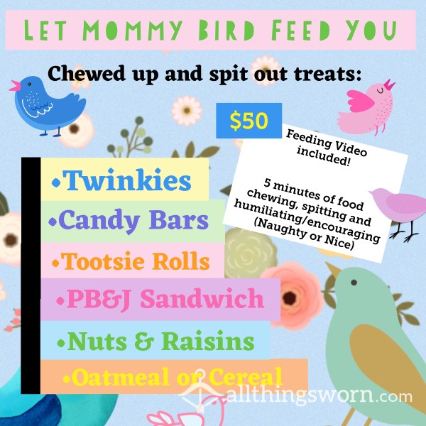 TASK - Let Mommy Bird Feed You - GROSS Sp*t Out Treats