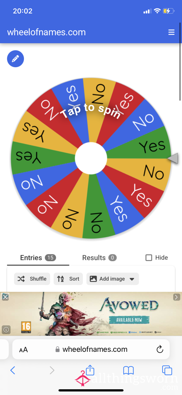 Let The Wheel Determine If You Can C*m Or Not😂