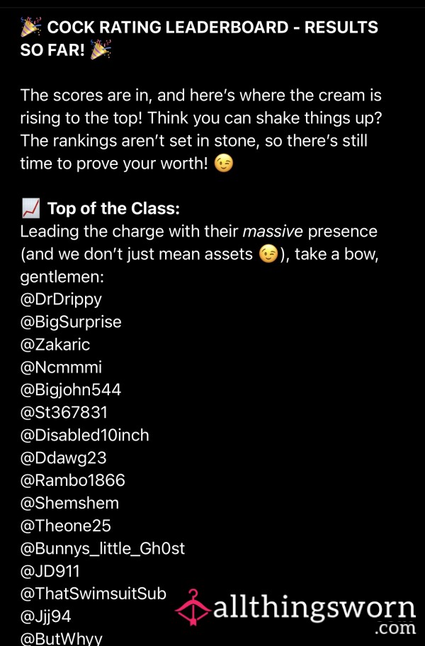 🔥 The Ultimate D*ck Rating Leaderboard! 🔥 Think You’ve Got What It Takes To Top The Leaderboard? 🏆  - Let’s See….c*m Quickly