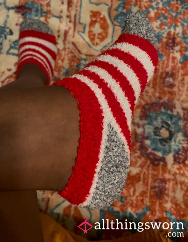 Lick My Candycane Fuzzy Socks