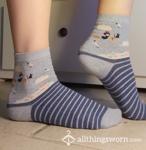 Light And Dark Blue Stripe KiKi's Delivery Service Socks