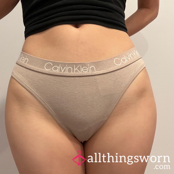 Light Beige Tan Sand Ck Calvin Klein Panty Thong