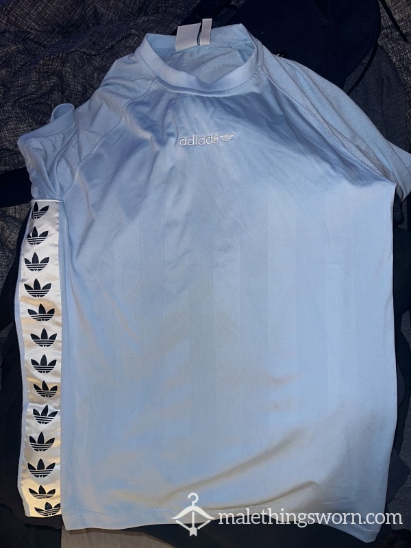 Light Blue Adidas T-shirt - Size L