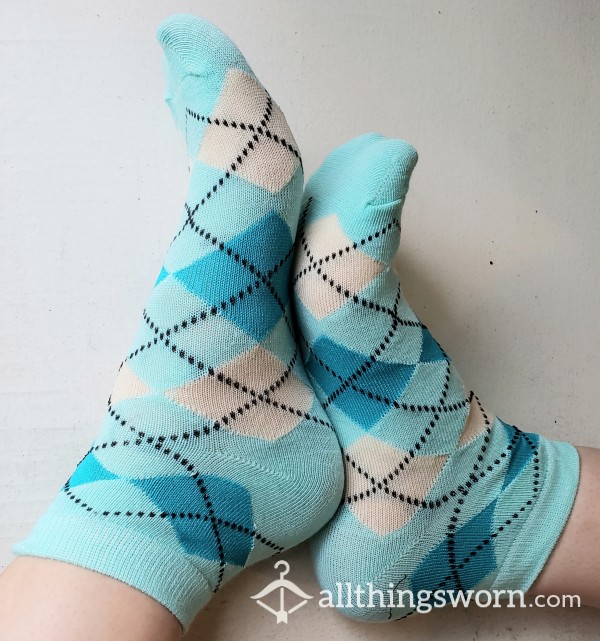 Light Blue Argyle Socks💙