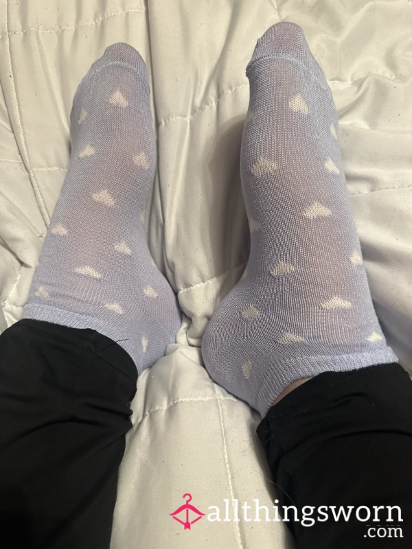 Light Blue Heart Socks (goth Girl)