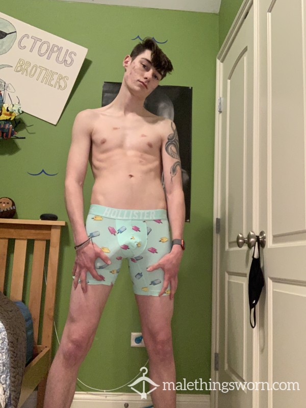 Light Blue Hollister Boxer Briefs With Popsicle Designs