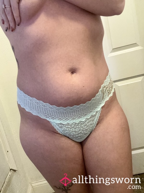 Light Blue Lace Thong