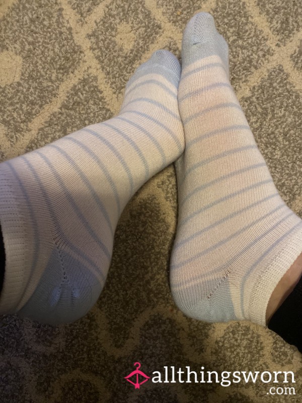 Light Blue Striped Socks