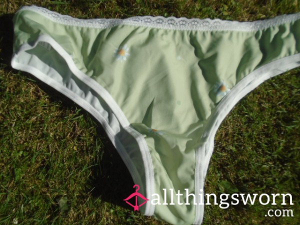 Light Green Panties With Daisy Pattern