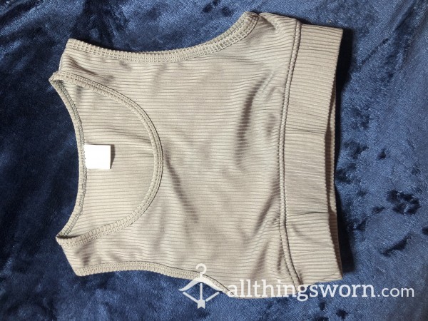 Light Grey Ribbed Sports Bra